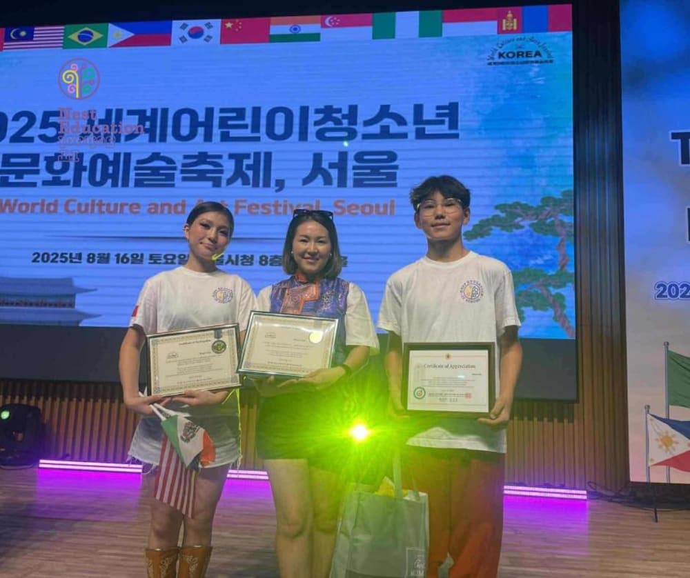 At the 14th World Dance Festival & Championship 2025, held in the Republic of Korea, over 30 teams from 21 Asian countries competed for top honors. Representing Mongolia, our talented students from Nest Education IT School, B. Soyombo and Ch. Michid, successfully participated in the duet category and proudly received the Special Award for Best Duet! 🏆🇲🇳